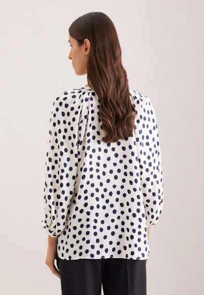 Satinierte Bluse mit Volumenärmeln in Weiß |  Seidensticker Onlineshop