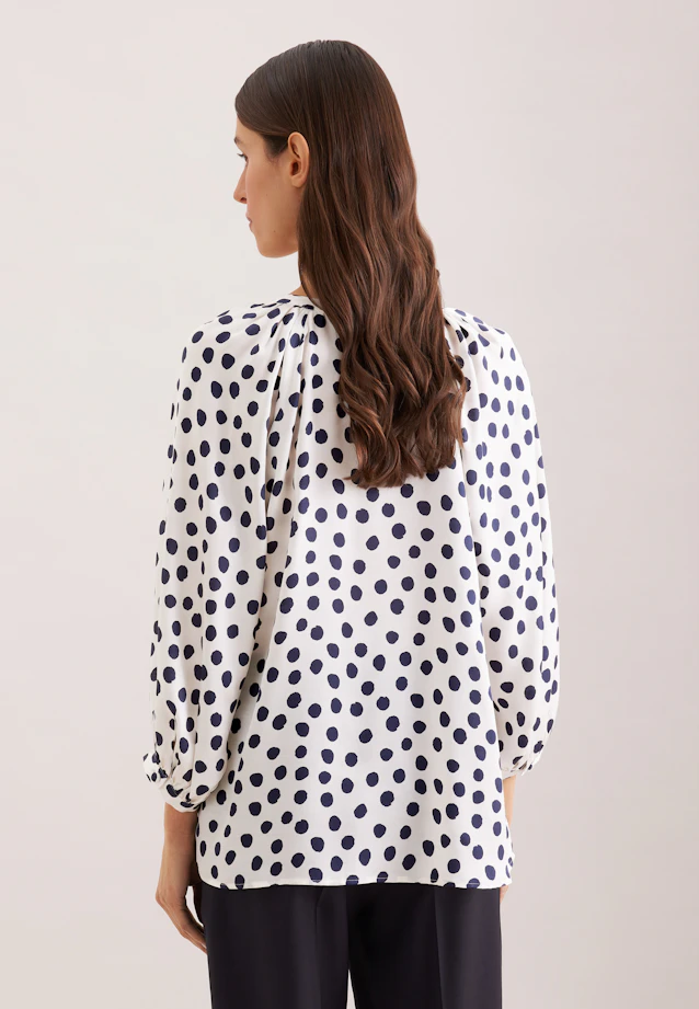 Satinierte Bluse mit Volumenärmeln in Weiß |  Seidensticker Onlineshop
