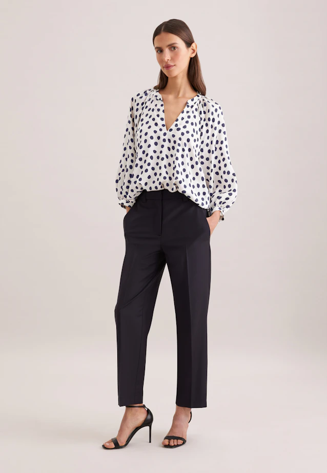 Satinierte Bluse mit Volumenärmeln in Weiß |  Seidensticker Onlineshop