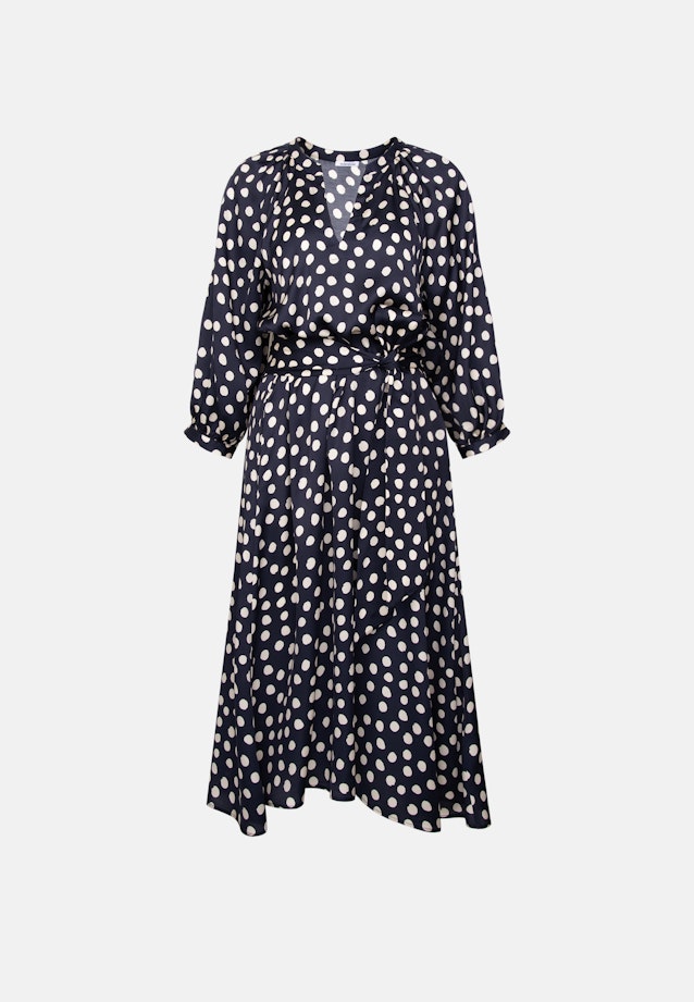 Satiniertes Kleid mit Volumenärmeln in Dunkelblau |  Seidensticker Onlineshop