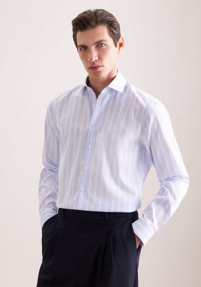 Regular Chemise d'affaires Rayures dans Bleu Moyen | Boutique en ligne Seidensticker