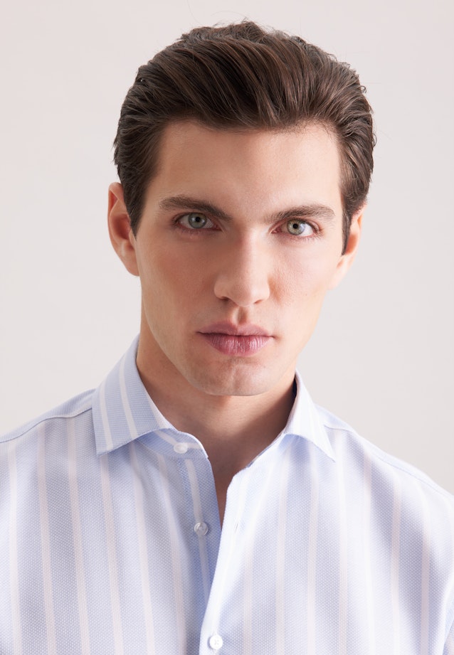 Regular Business Hemd Gestreift in Mittelblau |  Seidensticker Onlineshop