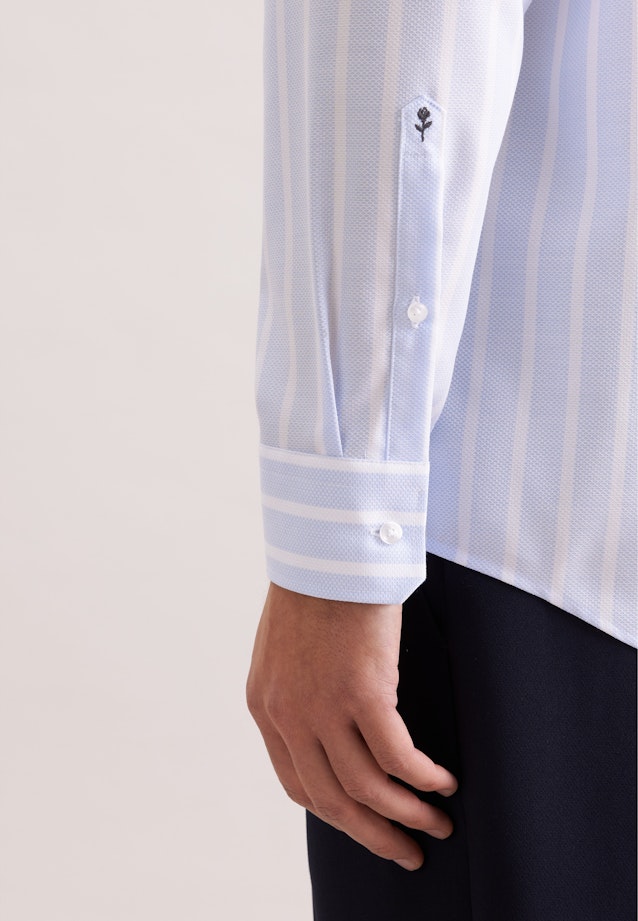 Regular Business Hemd Gestreift in Mittelblau |  Seidensticker Onlineshop