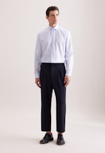 Regular Business Hemd Gestreift in Mittelblau |  Seidensticker Onlineshop