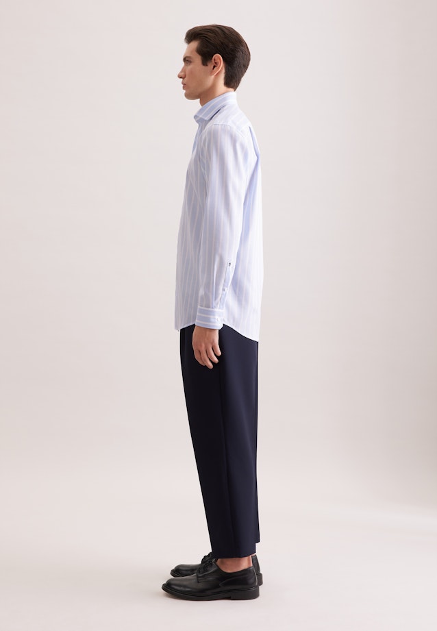 Regular Business Hemd Gestreift in Mittelblau |  Seidensticker Onlineshop