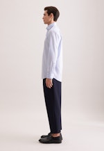 Regular Business Hemd Gestreift in Mittelblau |  Seidensticker Onlineshop