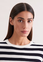 Leichtes Strickshirt aus Wolle und Seide, Ringel Blau in Dunkelblau |  Seidensticker Onlineshop