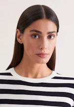 Leichtes Strickshirt aus Wolle und Seide, Ringel Blau in Dunkelblau |  Seidensticker Onlineshop