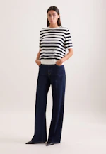 Leichtes Strickshirt aus Wolle und Seide, Ringel Blau in Dunkelblau |  Seidensticker Onlineshop