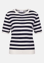 Leichtes Strickshirt aus Wolle und Seide, Ringel Blau in Dunkelblau |  Seidensticker Onlineshop