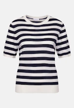 Leichtes Strickshirt aus Wolle und Seide, Ringel Blau in Dunkelblau |  Seidensticker Onlineshop