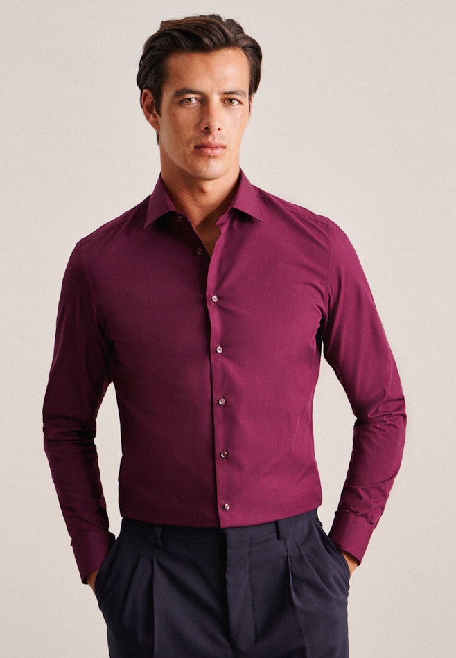 Chemise Business Slim Popeline Col Kent dans Rouge | Boutique en ligne Seidensticker