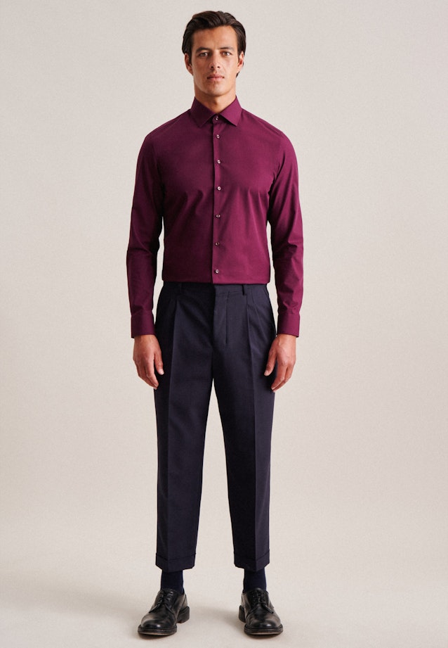 Non-iron Poplin Business Shirt in Slim with Kent-Collar in Red |  Seidensticker Onlineshop