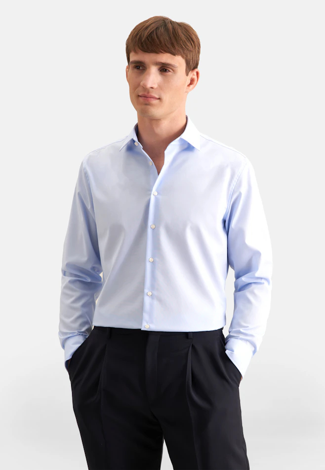 Slim Chemise d'affaires Uni dans Bleu Clair | Boutique en ligne Seidensticker