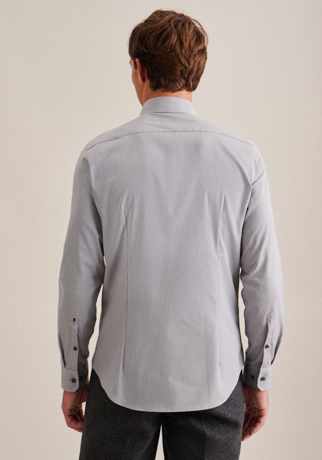 Non-iron Popeline Business overhemd in Slim with Kentkraag in Grau | Seidensticker Onlineshop
