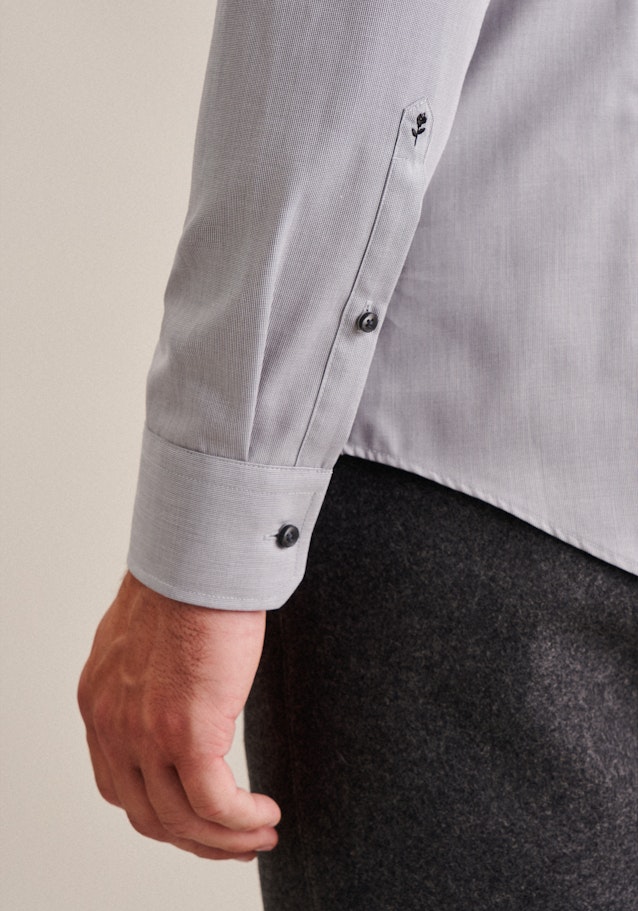 Bügelfreies Popeline Business Hemd in Slim mit Kentkragen in Grau |  Seidensticker Onlineshop