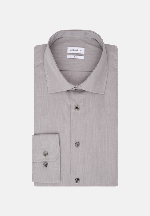 Non-iron Popeline Business overhemd in Slim with Kentkraag in Grau |  Seidensticker Onlineshop