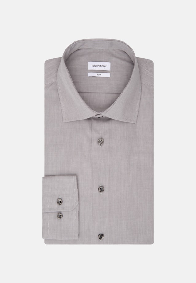 Non-iron Poplin Business Shirt in Slim with Kent-Collar in Grau |  Seidensticker Onlineshop