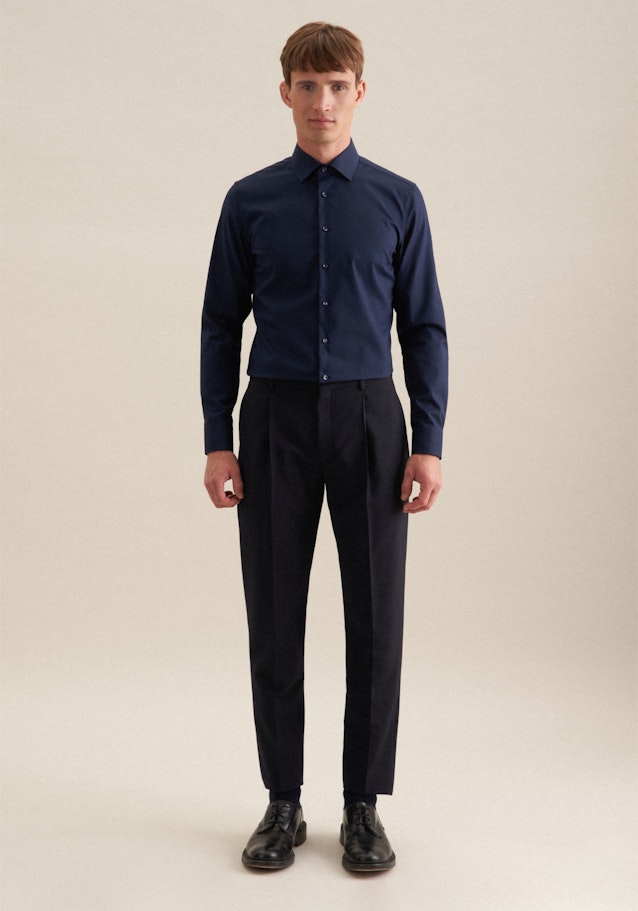 Slim Chemise Business Uni in Bleu Foncé | Seidensticker Onlineshop
