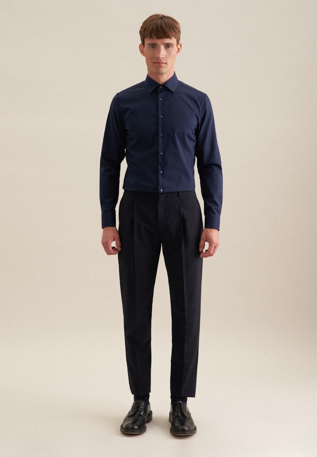 Slim Business Hemd Uni in Dunkelblau |  Seidensticker Onlineshop