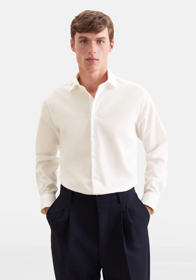 Slim Business Hemd Uni in Ecru | Seidensticker Onlineshop