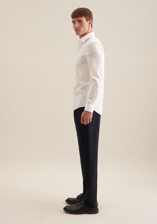 Non-iron Poplin Business Shirt in Slim with Kent-Collar in Ecru |  Seidensticker Onlineshop