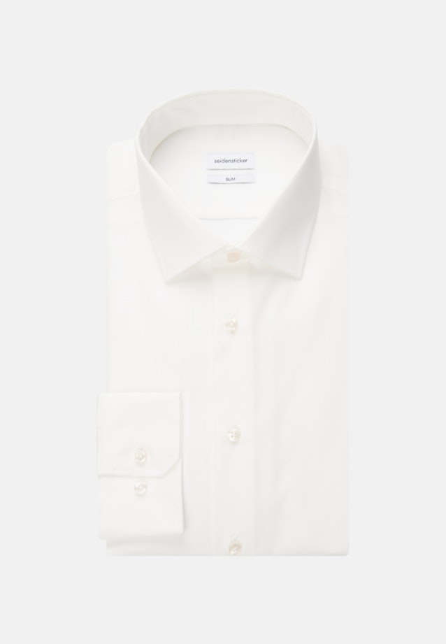 Non-iron Poplin Business Shirt in Slim with Kent-Collar in Ecru |  Seidensticker Onlineshop