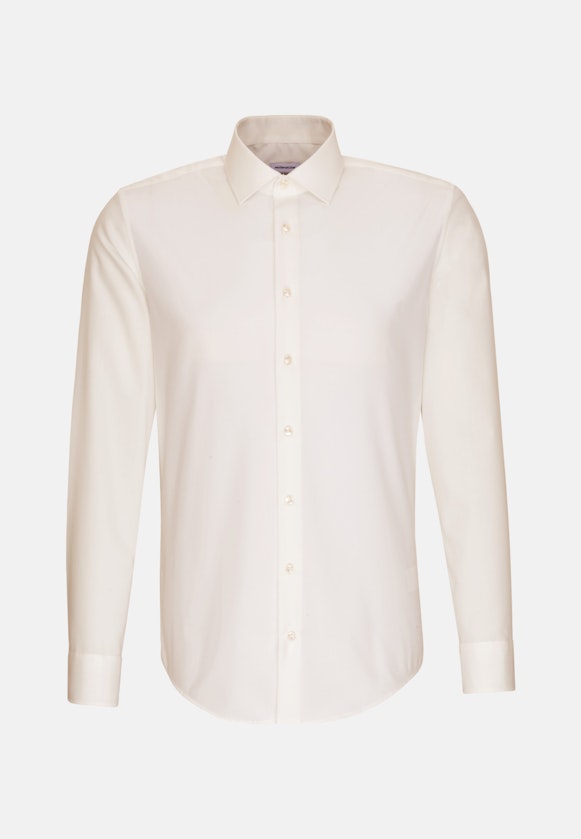 Non-iron Poplin Business Shirt in Slim with Kent-Collar in Ecru |  Seidensticker Onlineshop