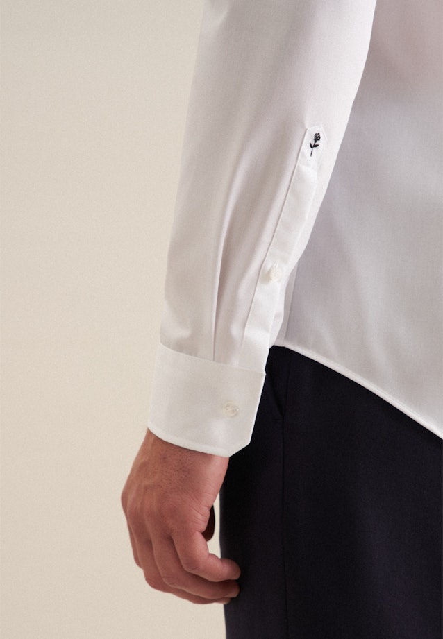 Non-iron Poplin Business Shirt in Slim with Kent-Collar in White |  Seidensticker Onlineshop