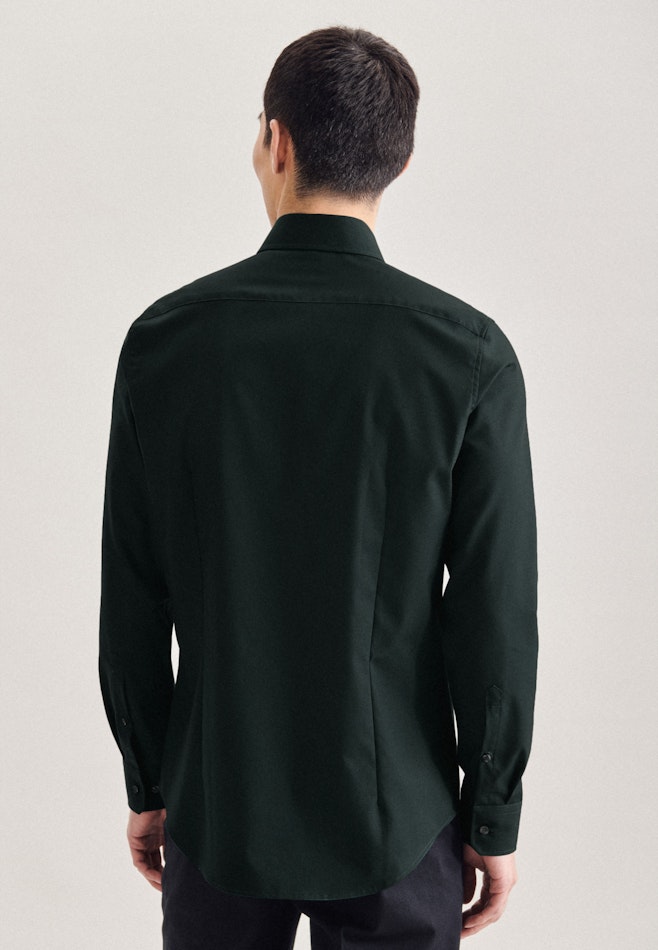 Non-iron Poplin Business Shirt in Slim with Kent-Collar in Green | Seidensticker online shop