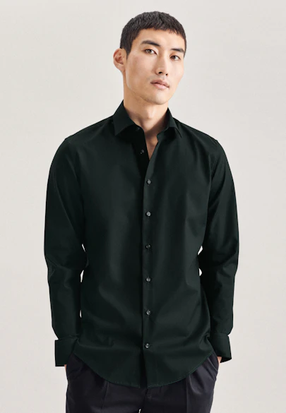 Slim Chemise d'affaires Uni in Vert | Seidensticker Onlineshop