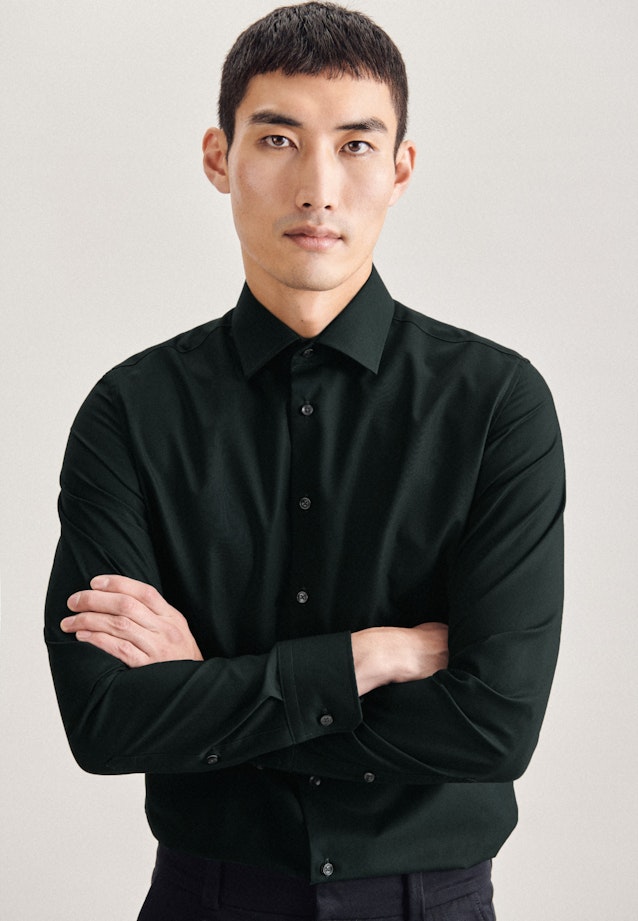 Non-iron Poplin Business Shirt in Slim with Kent-Collar in Green |  Seidensticker Onlineshop