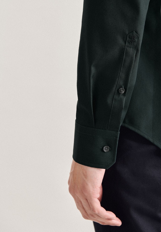 Non-iron Poplin Business Shirt in Slim with Kent-Collar in Green |  Seidensticker Onlineshop