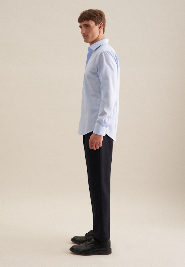 Non-iron Poplin Business Shirt in Slim with Kent-Collar in Medium Blue |  Seidensticker Onlineshop