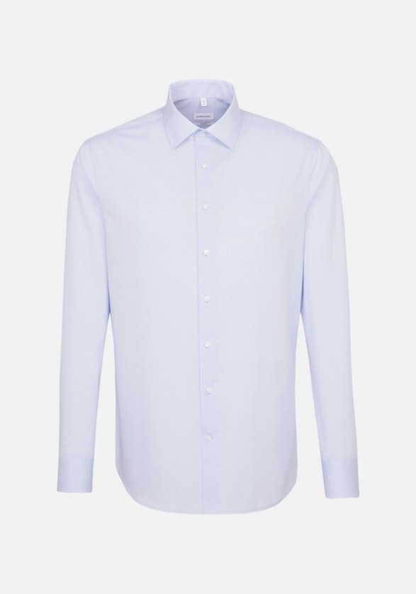 Non-iron Poplin Business Shirt in Slim with Kent-Collar in Medium Blue |  Seidensticker Onlineshop