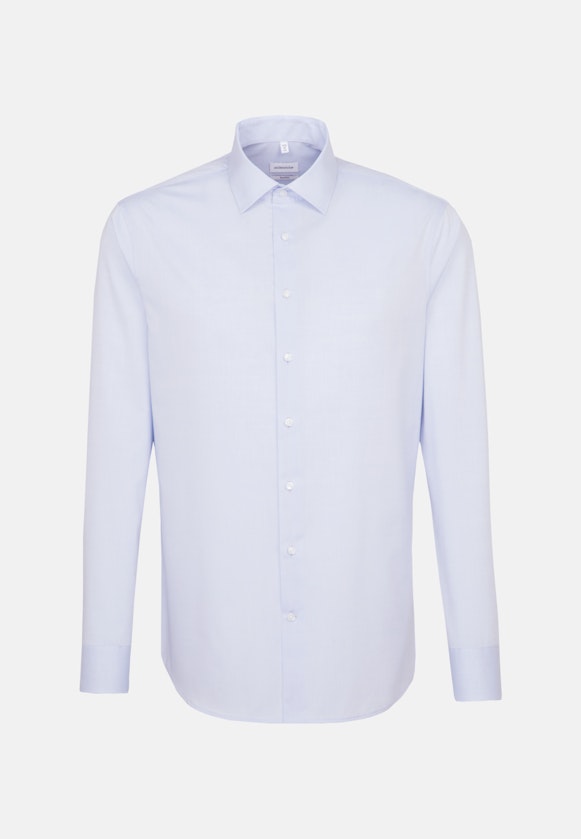 Non-iron Poplin Business Shirt in Slim with Kent-Collar in Medium Blue |  Seidensticker Onlineshop