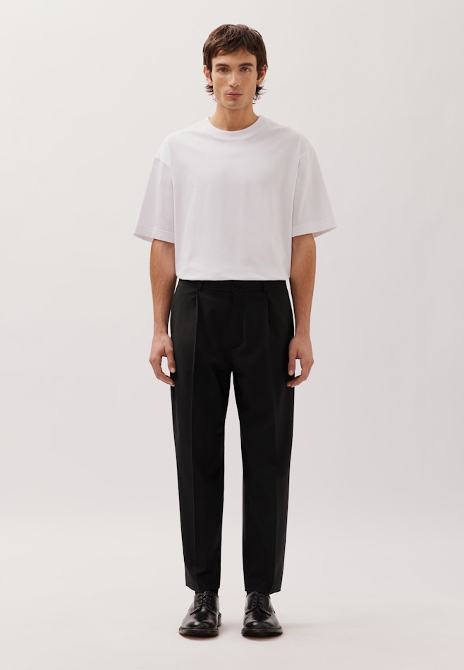 Chino Cropped mit Bundfalte in Schwarz | Seidensticker Onlineshop