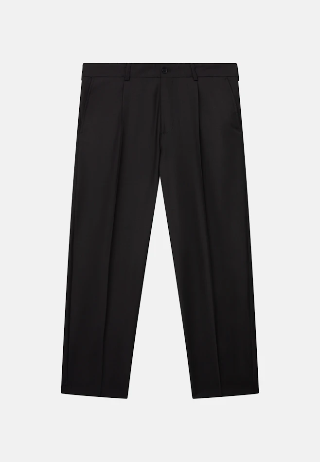 Chino cropped with pleat in Schwarz | Seidensticker online shop