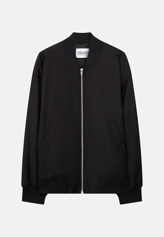 Oversized Bomber Jacke mit Wolle in Schwarz |  Seidensticker Onlineshop