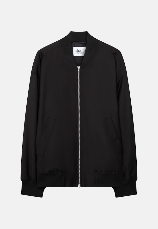 Oversized Bomber Jacke mit Wolle in Schwarz | Seidensticker Onlineshop