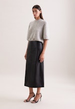 Rock aus 100% Leder mit Teilungsnähten in Schwarz |  Seidensticker Onlineshop