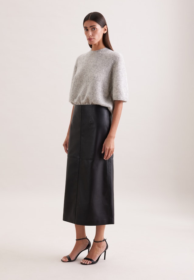 Rock aus 100% Leder mit Teilungsnähten in Noir |  Seidensticker Onlineshop