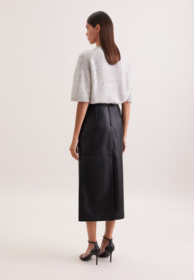 Rock aus 100% Leder mit Teilungsnähten in Schwarz |  Seidensticker Onlineshop