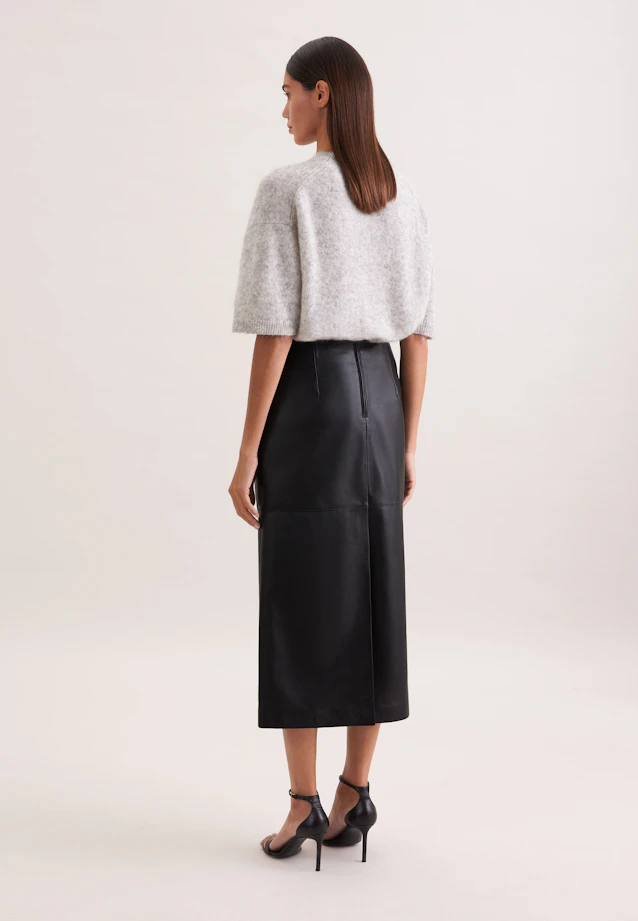 Rock aus 100% Leder mit Teilungsnähten in Schwarz |  Seidensticker Onlineshop