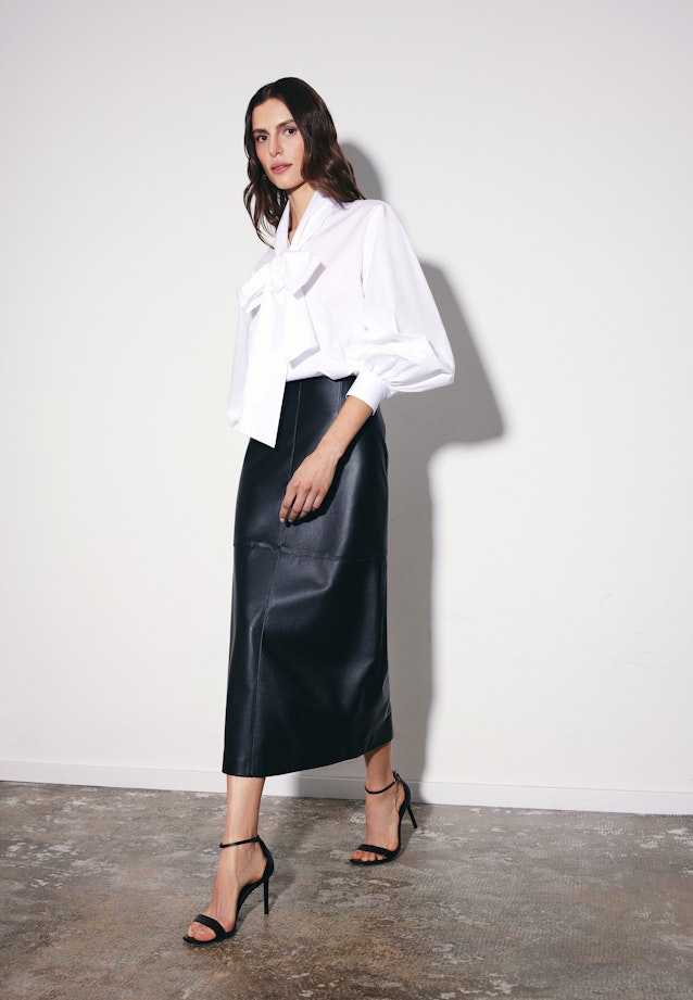 Rock aus 100% Leder mit Teilungsnähten in Noir |  Seidensticker Onlineshop