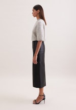 Rock aus 100% Leder mit Teilungsnähten in Schwarz |  Seidensticker Onlineshop