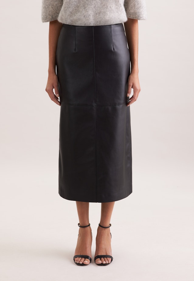 Rock aus 100% Leder mit Teilungsnähten in Noir |  Seidensticker Onlineshop