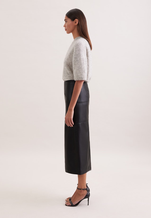 Rock aus 100% Leder mit Teilungsnähten in Noir |  Seidensticker Onlineshop