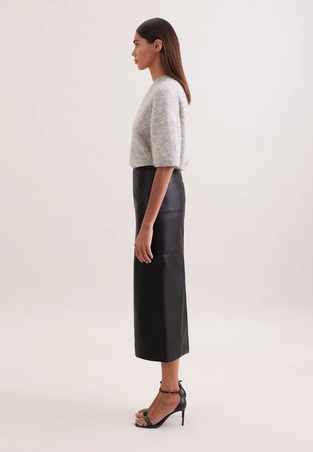 Rock aus 100% Leder mit Teilungsnähten in Schwarz |  Seidensticker Onlineshop