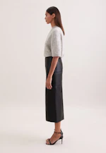 Rock aus 100% Leder mit Teilungsnähten in Schwarz |  Seidensticker Onlineshop